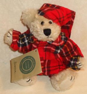 Boyds 8 Plush Bear in Red Flannel Pajamas Bianca MWT