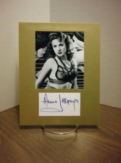 Anne Jeffreys Autograph Display Sexy Bra Pose Signed Signature COA 