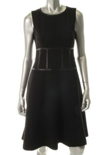 Anne Klein Black Sleeveless Knee Length Wear to Work Dress 2 BHFO 