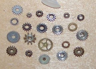 20 Tiny Small Variety Steampunk Gears Cogs Only Mixed Lot Watch Parts 