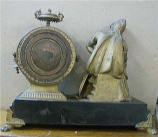 Antique Working Victorian Ansonia Clock Mercury Chased Movement