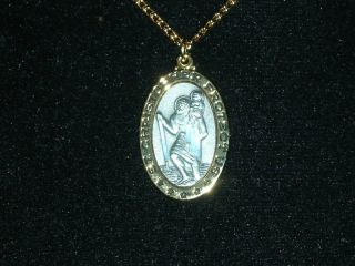 Anson Mfg St Christopher Protect US Medal w 18 Chain