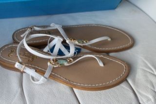 Miss Trish Capri Target White Seahorse Thong Sandals