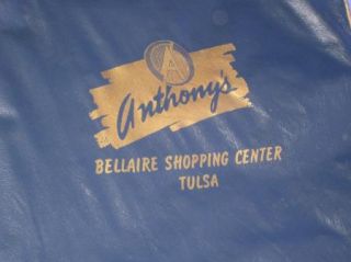 Vintage Anthonys Logo Garment Suit Bag Tulsa OK 11K