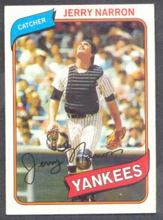 1980 Topps 16 Jerry Narron Yankees NR MT from Complete Set 171846 