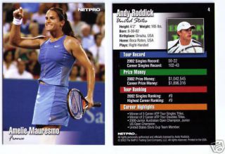 2003 NetPro Andy Roddick Rookie Tennis Card Error