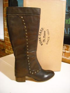 Kork Ease Brown Stud Ankle Cuff Leslie Boots 11 43 New
