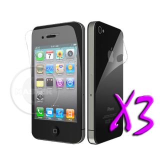 3X Invisible Protection Anti Glare Screen Protector for iPhone 4 4S 
