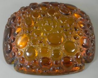 Blenko Amber Glass Bubble Ashtray Vintage