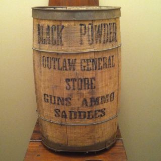 Antique Country Primitive Barn wood barrel NAIL KEG gun AMMO hunt 
