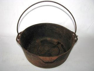 Antique Cast Iron Kettle Cauldron Camp Fire Cook Pot