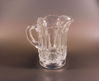Antique US Glass Co EAPG Clear Glass Cream Pitcher Galloway Pattern 