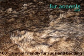 42x 60 New Thick Timber Wolf Accent Rug Sheepskin Bear skin throw