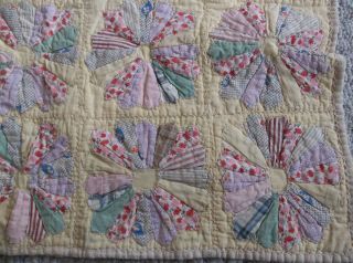 Antique Quilt from New York estate Hand stitched Cotton Floral Pattern 