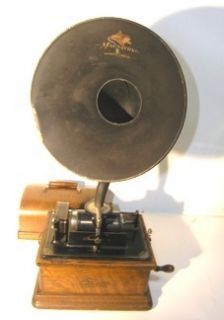 Antique Edison Fireside Phonograph Model B with Magnavox Horn in 