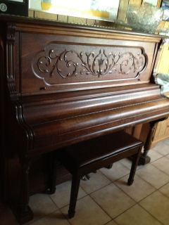 Antique Stodart Upright Piano with Bench