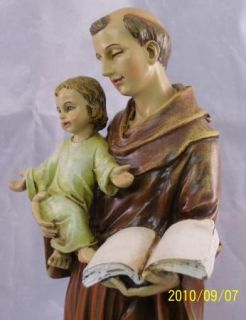 St Saint Anthony Holding Baby Jesus Catholic Statue