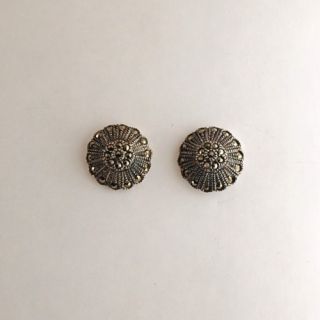 Vintage Sterling Marcasite Flower Post Earrings