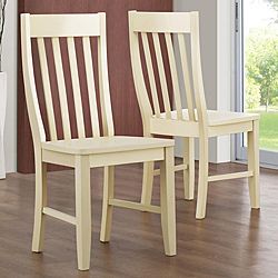 Antique Cream White Dining Cottage Chair Set 2 New