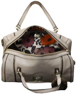 Guess Layna 4G Logo Faux Leather Small Box Satchel Handbag Taupe
