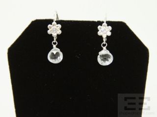 Anzie White Topaz and Sterling Silver Flower Drop Earrings