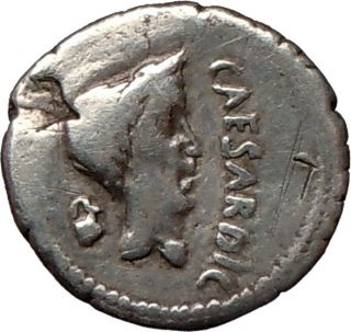 Marc Antony Julius Caesar Silver Denarius 43 BC Gaul Historical Very 