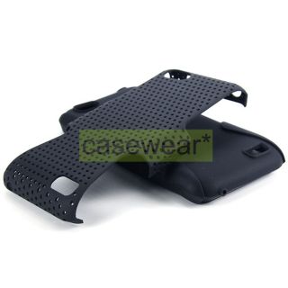 Black Apex Perforated Hard Cover Phone Case for HTC One V Virgin 