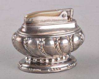 Vintage Ronson Crown Table Collectible Silverplate Cigarette Lighter 