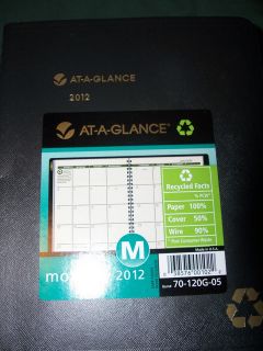 2012 at A Glance Monthly Recycled Appointment Book