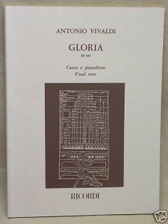 Antonio Vivaldi Gloria CANTO E Pianoforte Vocal Score