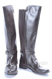 Anne Klein 8 M Brown Faux Leather Carlene Knee High Riding Boot Shoe $ 