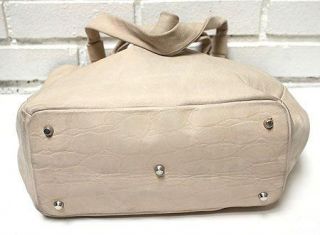Arcadia Purse Shopper Satchel Duffel Gym Handbag Tote Cream Italian 