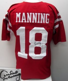 Archie Manning Signed Ole Miss Rebels Red Custom Jersey Steiner