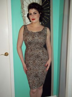 Vinate Repro 1950s Leopard Wiggle Bernie Dexter Dress