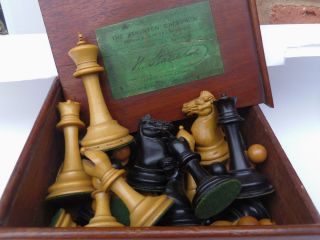 ANTIQUE JAQUES 1860 CHESS SET ANDERSON NEAR MINT CONDITON BOXED EARLY 