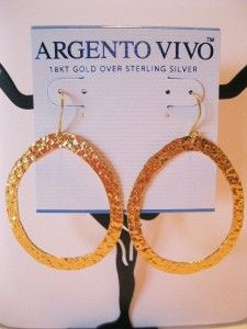 Beautiful Argento Vivo Designer 18kt Gold Over Sterling Hammered 