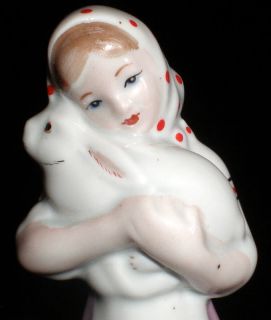 Antique Russian Soviet Porcelain Figurines Figure Girl