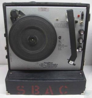 Vintage Working Hamilton Portable Record Player Model 935 16 78 RPM 