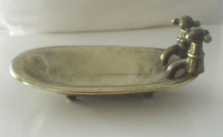 Antique bronze soap dish bathtub shaped Porte savon Seifenschale 