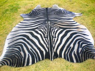 Zebra Print Printed Cowhide Skin Rug Cow Hide DC3468