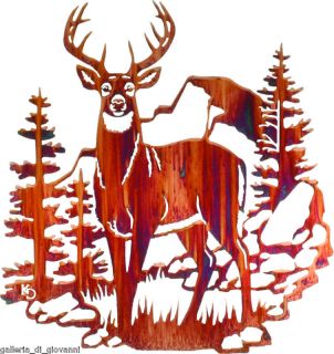 Edge of Silence Metal Wall Art Lodge Deer Antler Buck