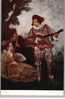Postcard Antoine Watteau Painting Art Le Lorgneur