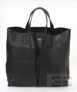 Anya Hindmarch Black Leather Raw Edge Bits & Bobs Tote Handbag