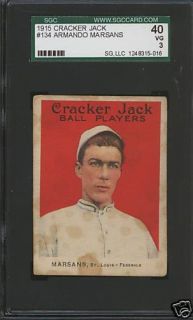 1915 CRACKER JACK ARMANDO MARSANS 134 SGC 40 NICE