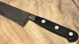 Vintage Carbon Steel Sabatier 8 Chefs Knife 4 Star Elephant Mark Taper 