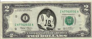 New Orleans Saints Archie Manning $2 Dollar Bill Mint! Rare! $1
