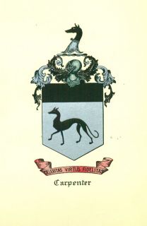 Great Coat of Arms Carpenter Family Crest Genealogy Would Look Great 
