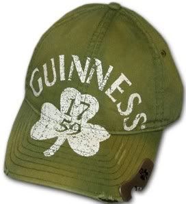 Arthur Guinness Irish Shamrock Clover Beer Bottle Opener Baseball Hat 