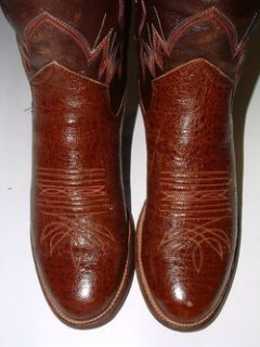 Vintage Sanders Men Brown Leather Tall Buckaroo Cowboy Western Boot 