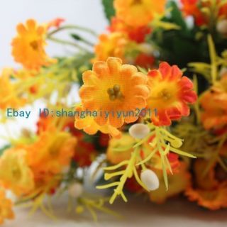 140 PCS Silk Flowers Buds Artificial Flowers Home Decoration Orange 